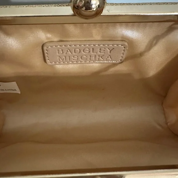 Elegant Gold Badgley Mishka Clutch Bag - Picture 4 of 5